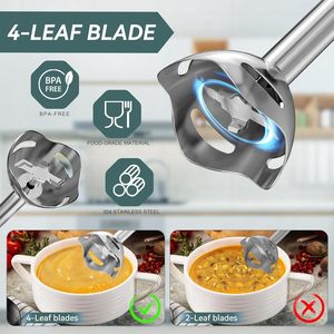 Điện đa chức năng cầm tay máy xay sinh tố 800W 5 + tốc độ mạnh mẽ lưỡi thép không gỉ 800L nhựa container hộ gia đình - Product Image 4