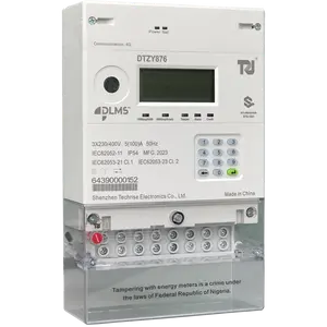 Nigeria Plug and Play Module Replaceable Battery 4G Communication Kwh Prepaid Meter Three Phase Energy Meter smart meter