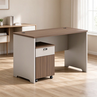 Bureau de personnel en panneaux de bois résistant aux rayures avec unité de rangement à tiroirs sur roulettes et structure de plateau à forte capacité de charge