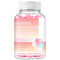 Complément alimentaire multivitaminé en gommes OEM pour adultes, faible teneur en sucre, 60 unités, avec vitamines C, D3, B, K2, E et B12