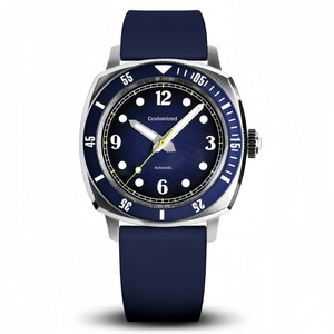 Fournisseur OEM, montre de plongée mécanique personnalisée, Miyota 9039 automatique, 200 m, cadran à vagues orange, acier inoxydable 316L, luxe, luminescence BGW9 - Product Image 2