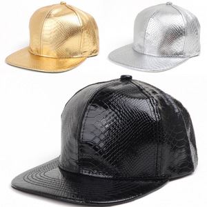 <b>Snapback</b> <b>Cap</b> PU Crocodile Texture Flat Brim Hat Fashion Casual Streetwear Adult Unisex Hip Hop Baseball <b>Cap</b> - Product Image 1