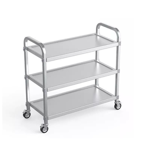 Restoran Layanan makanan troli ukuran sedang baja nirkarat troli Hotel troli dapur logam - Product Image 3