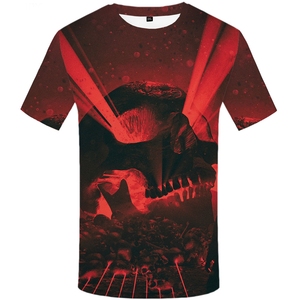 Camiseta Divertida de Rock Casual con Estampado de Llamas 3D de <span class=keywords><strong>Terror</strong></span> para Hombre, Talla Grande, Transpirable, de Punto, de Manga Corta - Product Image 1