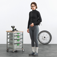 Pantalon de cyclisme long thermique en nylon TECH Fleece pour femme, avec protège-fesses double flèche, séchage rapide, pour le cyclisme sur route, collection automne-hiver, OEM