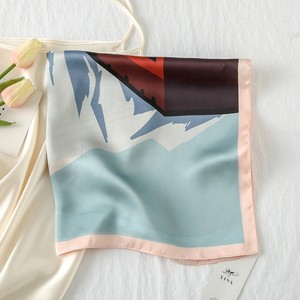 Bufanda de seda de lujo con estampado de satén de 58x58 para mujer, pañuelo pequeño de alta moda para Primavera, método de impresión Digital, bufanda sedosa - Product Image 5