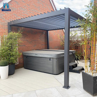 Pergola extérieure, auvent de terrasse, auvent motorisé imperméable en aluminium, gazebo à lames orientables