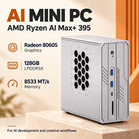 Mini PC de bureau AMD Ryzen AI Max+ 395, ordinateur IA, 128 Go LPDDR5X 8533 MT/s, Radeon 8060S pour la conception 3D et les projets créatifs