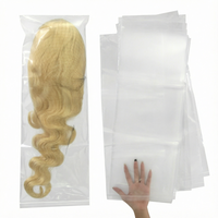 Sacs en plastique transparents réutilisables en PP avec fermeture éclair pour emballage de perruques, vente en gros pour supermarchés, lot personnalisé