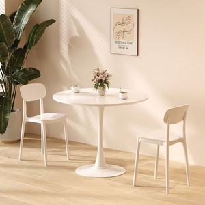 Elegant and Luxurious <strong>White</strong> Circular Leisure Coffee <strong>Table</strong> for <strong>Small</strong> Dining <strong>Table</strong> - Product Image 4