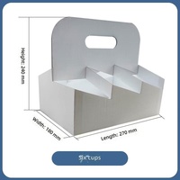 Porte-gobelets en papier ondulé écologique et recyclable Beadia, design pliable avec poignée, pour les cafés et les restaurants, capacité de 6 gobelets