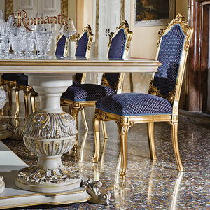 <span class=keywords><strong>Tavolo</strong></span> da Pranzo <span class=keywords><strong>Rettangolare</strong></span> in Stile Classico Europeo con 8 Sedie, Set di Mobili per Sala da Pranzo di Lusso Personalizzato Bianco e Oro - Product Image 3