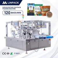 Machine d'emballage Doypack LINPACK à servomoteur double haute efficacité pour sachets préformés à fermeture éclair, idéale pour aliments lyophilisés pour chiens