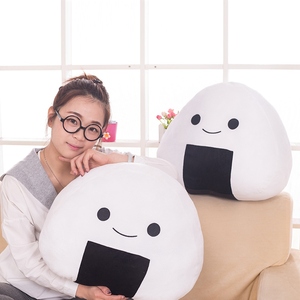 Suave bola de arroz Sushi japonés almohada de felpa cojín Bola de masa hervida muñeco de peluche lindo Sushi juguetes de peluche - Product Image 3
