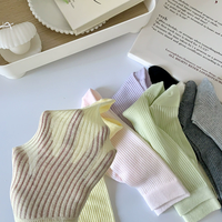 Chaussettes mi-mollet personnalisées en coton fin, respirantes, couleur unie macaron, chaussettes amples pour femmes