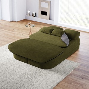 2-in-1 Foldable <b>Convertible</b> <b>Sofa</b> <b>Bed</b> Set Modern Corner Design Chenille Cover Durable Modular Eco-Friendly Apartment Hotel Use - Product Image 4