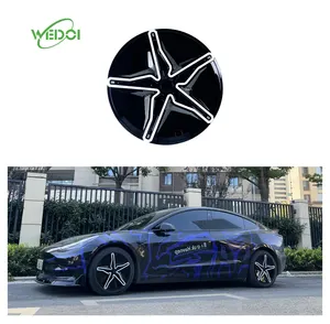 2024 araba aksesuarları 18 inç mat siyah gemini hubcaps tesla modeli 3 Y 19 inç ubermodel için JANT KAPAĞI