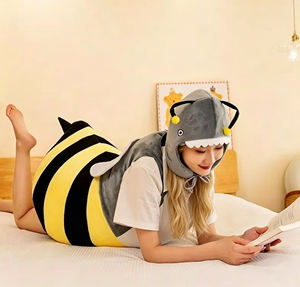 Pigiama Creativo per Bambini e Adulti in <span class=keywords><strong>Cotone</strong></span> Unisex, Costume da Ape per Cosplay, Vestaglia da Notte con Animali Cartoon - Product Image 5