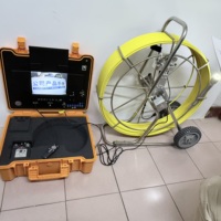 Caméra d'inspection de canalisation auto-nivelante 38 mm, émetteur 512 Hz, câble en fibre de verre 60 m 7 mm, écran TFT 7 pouces, superposition de texte, IP68