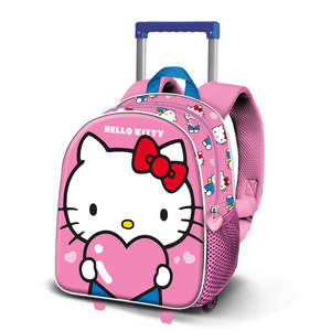 Karactermania For Hello Kitty Heart-<b>Small</b> 3D Backpack with <b>Wheels</b>, Pink - Product Image 1