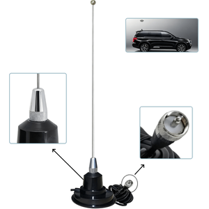 Antenne radio mobile pour voiture CB 27 MHz 3,5 dBi en acier inoxydable avec base magnétique et connecteur PL259, type antennes de communication - Product Image 1