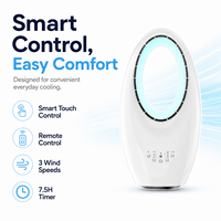 Ventilateur DC sans balais, touche tactile, ventilateur de refroidissement électrique sans pales, chambre à coucher, soins personnels pour bébé, tour d'air naturel, ventilateur sans pales avec minuterie