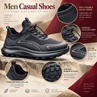 Chaussures décontractées noires pour hommes, légères et robustes, respirantes en maille, idéales pour la marche quotidienne en extérieur