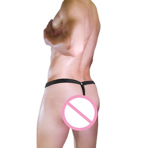 Sous-vêtements string en similicuir pour homme, taille basse, noir, spandex, sexy - Product Image 2