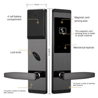 Cerradura inteligente RFID moderna y duradera de acero inoxidable para puerta de madera Hotel para Software almacenamiento en la nube T57 sistema de tarjeta de Control de acceso