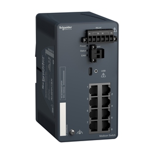 Commutateur réseau géré 1 entrée/sortie de haute qualité Modicon MCSESM083F23F0H en cuivre, contrôleurs dédiés PLC/PAC robustes IP30 24V pour réseau électrique - Product Image 4