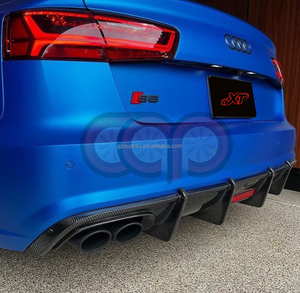 Lèvre de becquet en Fiber de carbone de Style KB avec lumière pour <span class=keywords><strong>Audi</strong></span> <span class=keywords><strong>A6</strong></span> S6 C7.5 diffuseur de pare-chocs arrière de sport Bodykit 16-18 - Product Image 5