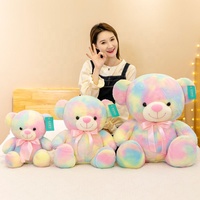 Angela Grosir Boneka Beruang Pelangi Kustom Dengan Syal Boneka Hewan Berbulu Hadiah Hari Valentine