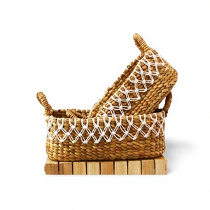 BATARA S Natural Water Hyacinth Storage <b>Basket</b> Handmade <b>Woven</b> Organizer <b>Basket</b> With Lid Eco Friendly Home Decor Laundry <b>Basket</b> - Product Image 1