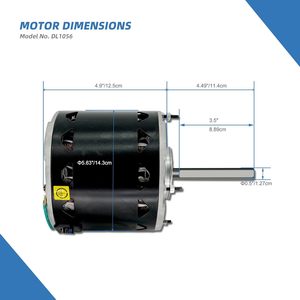 송풍기 팬 모터 1/2 HP 1075 RPM 3 속도 <span class=keywords><strong>115</strong></span> <span class=keywords><strong>V</strong></span> 호환 A.O. 스미스 1056 파시오 D701 엠브라코 E205 GE 3587 마라톤 X004 - Product Image 4