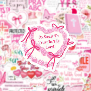 50 pegatinas bonitas de <span class=keywords><strong>frases</strong></span> bíblicas rosas para decoración de teléfonos y botellas, estilo VSCO, con citas de Jesús - Product Image 5