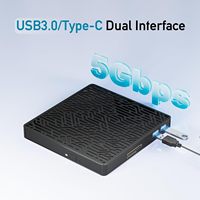 Lecteur/graveur externe Blu-ray 5-en-1 portable, lecteur BD DVD CD USB 3.0 pour ordinateur portable PC