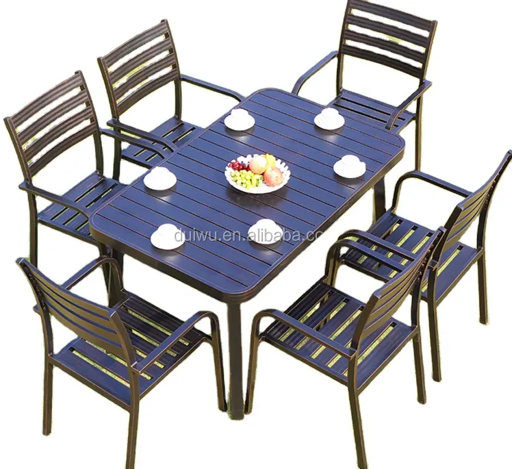 Conjunto de mobiliário exterior de metal, conjunto de mesa de café exterior com 4 cadeiras