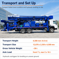 Foreuse rotative de puits d'eau 6x6 pour camion, alimentée au diesel, avec double pompe à boue hydraulique, 263 kW, composants essentiels à économie d'énergie, portée 600 m