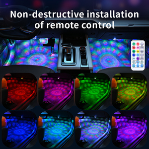 Système d'éclairage d'ambiance intérieur RGB multicolore avec télécommande sans fil pour éclairage <span class=keywords><strong>de</strong></span> plancher <span class=keywords><strong>de</strong></span> voiture à chargement USB - Product Image 4