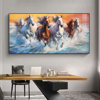 Peintures murales modernes sur toile, taille personnalisée, animaux, cheval au galop, peinture encadrée pour la décoration de la maison