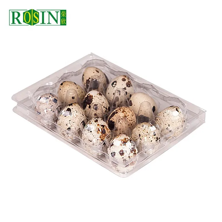 Bandeja plástica de ovos de codornas, 12 furos de papelão com tampa transparente descartável pet/pvc bolhas de comida 14*10.5*3.9cm