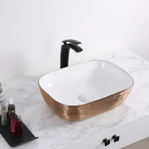 Modern Above Counter Bathroom Sink Porcelain Ceramic Vanity Sink Black Oval Lavatory Sink Bowl Art Basin