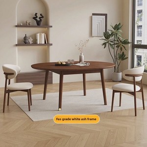 Set Tavolo da Pranzo Allungabile in Legno Massello Stile <span class=keywords><strong>Vintage</strong></span> Francese, Tavoli e Sedie Pieghevoli Rotondi e Ovali per Piccole Cucine - Product Image 4