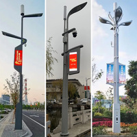Nuevo Diseño de Farola Inteligente con Energía Solar, Poste Inteligente para Exteriores con Cámara CCTV y Pantalla LED para Ciudades Inteligentes