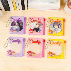 Porte-cartes transparent en PVC imprimé motif bonbons avec fermeture éclair, étui pour badges, pochette porte-clés pour cartes photo, objets de collection et voyages - Product Image 4