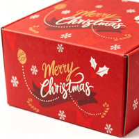 Boîte d'expédition en carton ondulé de luxe pour Noël, personnalisée, rouge, emballage OEM/ODM, boîte cadeau pour le commerce électronique