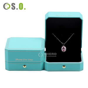 Estuche de Joyería de Piel Sintética de Lujo con Forro de Terciopelo para Anillo de Boda, Colgante, Collar, Logotipo Personalizable - Product Image 2
