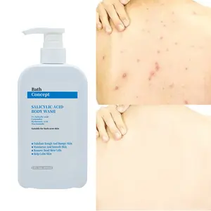 OEM Private label acido salicilico bagnoschiuma per Acne-Prone 2% BHA Gel doccia riduce l'acne sensibile alla cura della pelle uso quotidiano