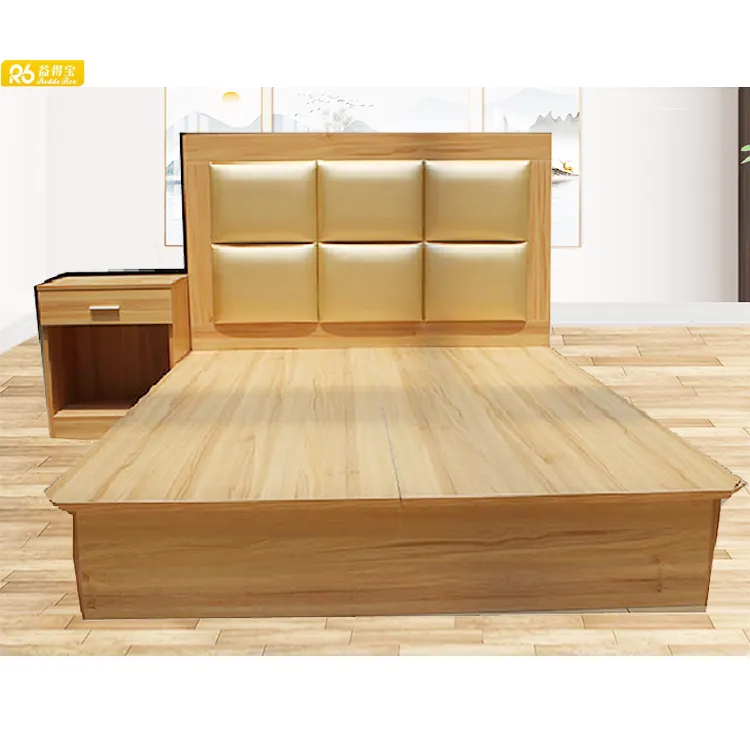 Desain Mewah Kasur Ganda Kayu Indian dan Laci Samping Tempat Tidur dari Pabrik Mebel