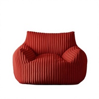 Canapé pouf moderne de style japonais en tissu velours côtelé doux pour la maison, le bureau, le salon, avec rembourrage 100% billes de polystyrène